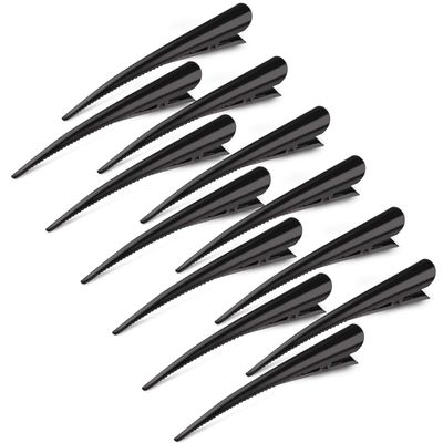 12 Pack Alligator Hair Clips for Styling Sectioning Salon Hairstyle, GLAMFIELDS 5 inch Non-Slip Black Duckbill Metal Teeth Clips for Women Girls Thick Hair