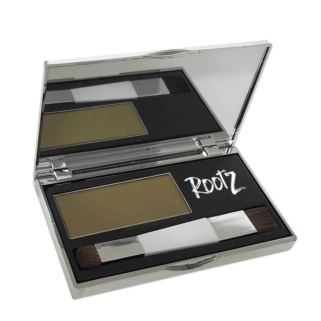 Rootz Blonde Grey Root Touch Up Temporary Concealing Powder with Unique Dual Action Brush - Instantly Cover Grey Roots, Shape &amp; Thicken Eyebrows - Smudge Proof, Waterproof &amp; Wax Free