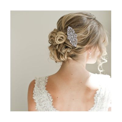 EVER FAITH Bridal Hair Accessories Austrian Crystal Art Deco Wave Wedding Hairpiece Side Comb for Bride Clear Silver-Tone