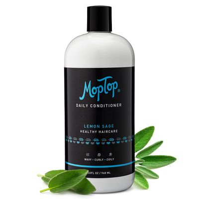 MopTop Salon Daily Conditioner, All Hair Types - Dry, Thick, Wavy, Curly &amp; Kinky-Coily, Color Treated &amp; Natural Hair, Made w/Aloe &amp; Honey, Reduce Frizz, Smooth Silky Hair, 32oz