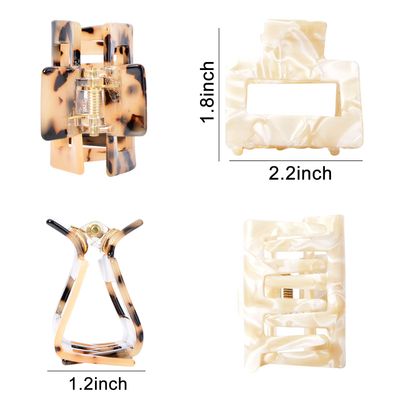 Tortoise Shell Ponytail Cuffs Elastic Hair Band Hair Tie Leopard French Design Hair Band Headwear for Women Girls,Pack of 3