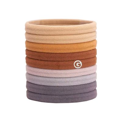 Gimme Beauty - Fine Hair Ties - No Damage Hair Bands - Neutral - Seamless Microfiber Elastics - Hair Accessories With All Day Hold - No Snagging, Dents, or Breakage Hair Tie Pack (9 Count)