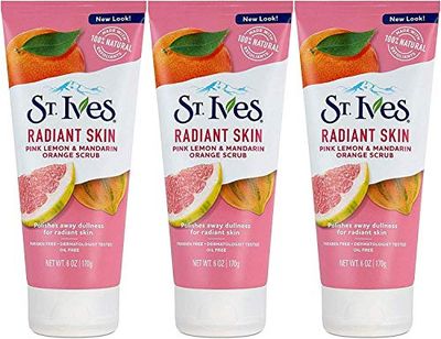 St Ives Scrub, Even &amp; Bright Pink Lemon &amp; Mandarin Orange 6 Ounce (Pack of 3) by St. Ives