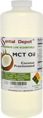 Coconut Oil - Fractionated - MCT Oil - 1 Quart - 32 oz - Food Grade - safety sealed HDPE container with resealable cap