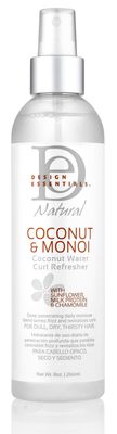 Design Essentials Natural Coconut &amp; Monoi Coconut Water Curl Refresher with Sunflower, Marshmallow Root &amp; Aloe, 8 Ounce