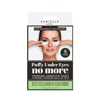 Danielle Puffiness No More Hydrogel Undereye Masks, 6 Pairs, Collagen &amp; Cucumber, 6 Count