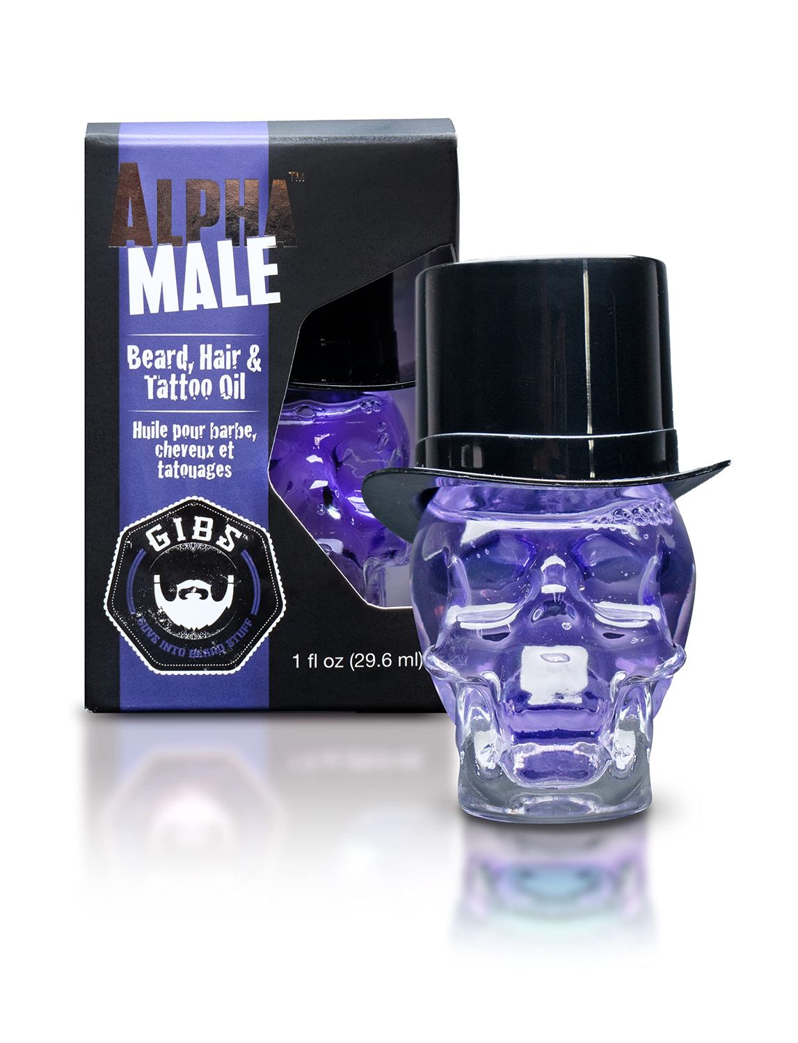 GIBS Grooming Alpha Male Beard, Hair &amp; Tattoo Oil, 1 Fl Oz