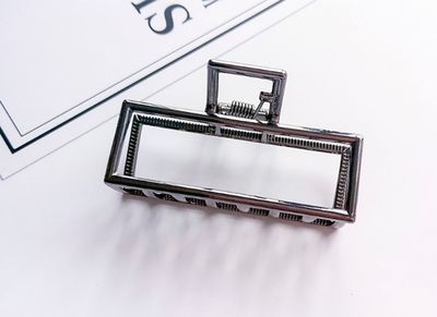 Vintage Metal Hair Claw Hair Jaw Clips Hair Clamp Accessories for Women (Rectangle, Black)