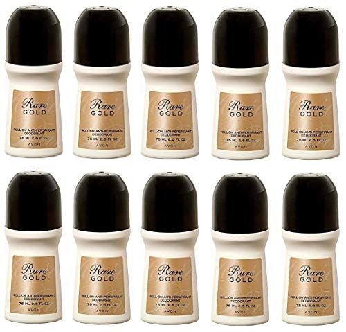 Avon Rare Gold Roll-On Antoperspirant Deodorant 2.6 fl. oz. Set of 10