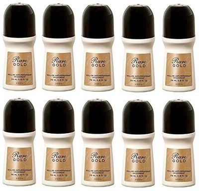 Avon Rare Gold Roll-On Antoperspirant Deodorant 2.6 fl. oz. Set of 10