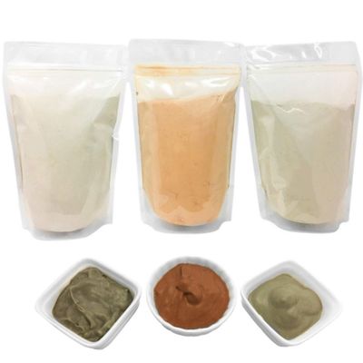 Bentonite (Indian Healing) | Moroccan (Red-Rhassoul) | European (French-Green) Clay Powder - 3 Pack / Multipack Set For Making Clay Mud Masks For Skin, Hair &amp; Face - by HalalEveryday