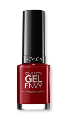 Revlon Nail Polish, ColorStay Gel Envy Nail Polish, Chip Resistant &amp; Longwear Formula, Built-in Base Coat &amp; High Shine Finish, 600 Queen of Hearts, 0.4 Fl Oz