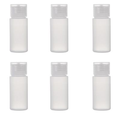ALINK Travel Size Plastic Empty Toiletry Bottles, 30ml (1 oz) Pack of 6 Liquid Containers with Labels