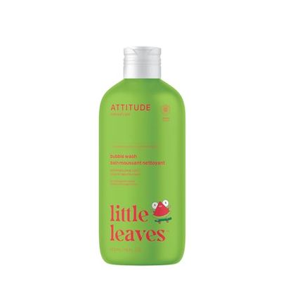 ATTITUDE Bubble Wash for Kids, EWG Verified Bubble Bath, Hair Shampoo and Body Soap, Dermatologically Tested, Plant- and Mineral-Based, Vegan, Watermelon &amp; Coco, 16 Fl Oz