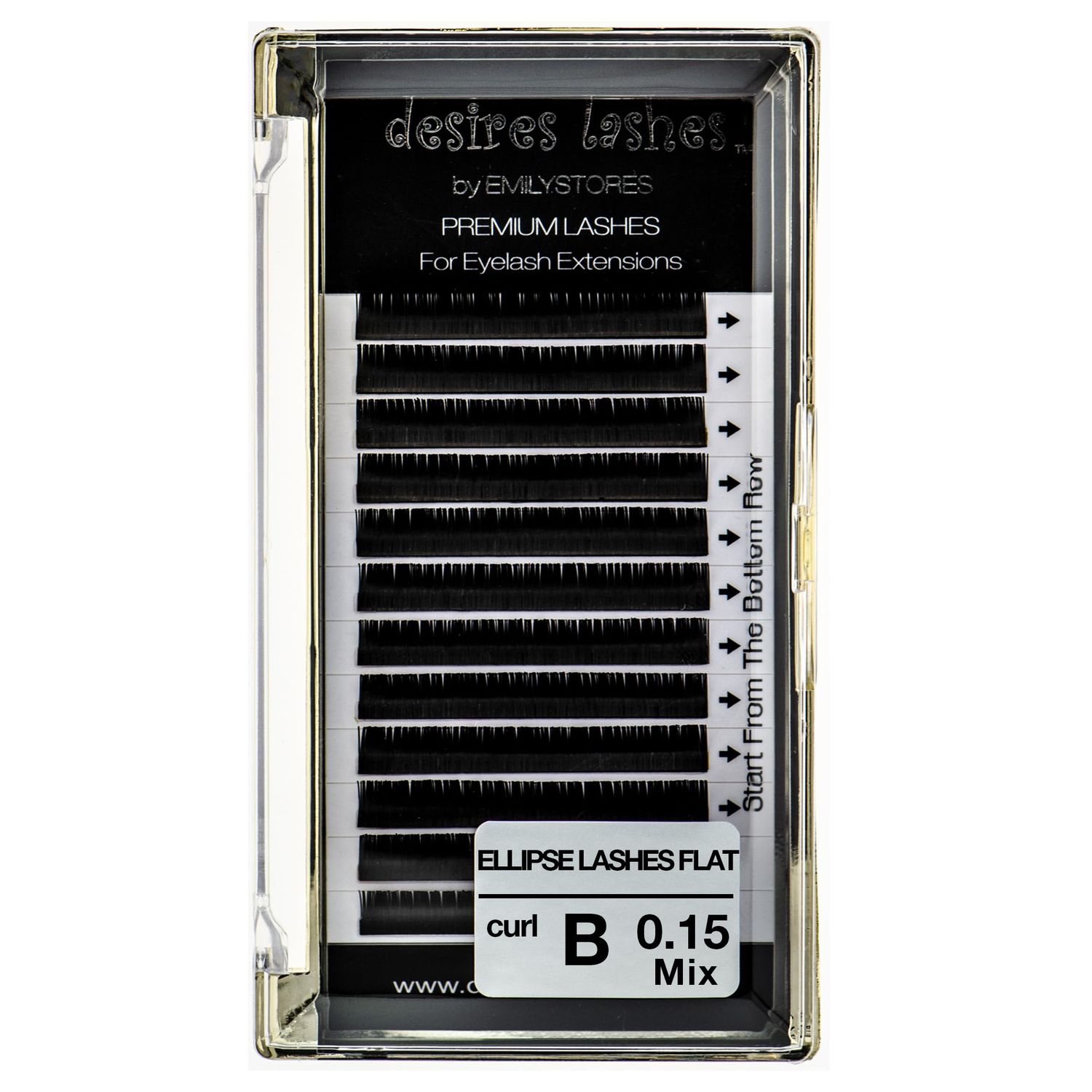 Ellipse Lash 0.15mm Thickness B Curl 8-14mm Mix Length Flat-Shaped Volume Individual Flat Eye Lashes for Eyelash ExtensionsFake(Ellipse,Flat 0.15,B,Mixed 8-14mm)