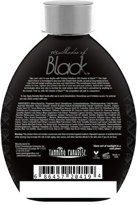 Tanning Paradise 365 Shades of Black, Triple Black Bronzing | Skin Detoxifiers, Toning &amp; Firming Tanning Lotion 13.5oz