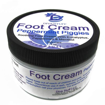 Diva Stuff Peppermint Piggies Soothing Foot Cream w/Eucalyptus, Peppermint &amp; Menthol