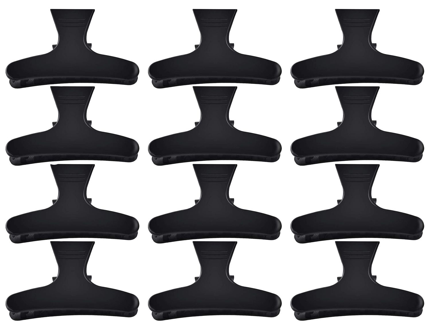 12PCS Butterfly Hair Clips-Women Girls Salon Section Clips Hair Claw Clamps Hairpin Styling Accessories Hair Fringe Grip(Black)
