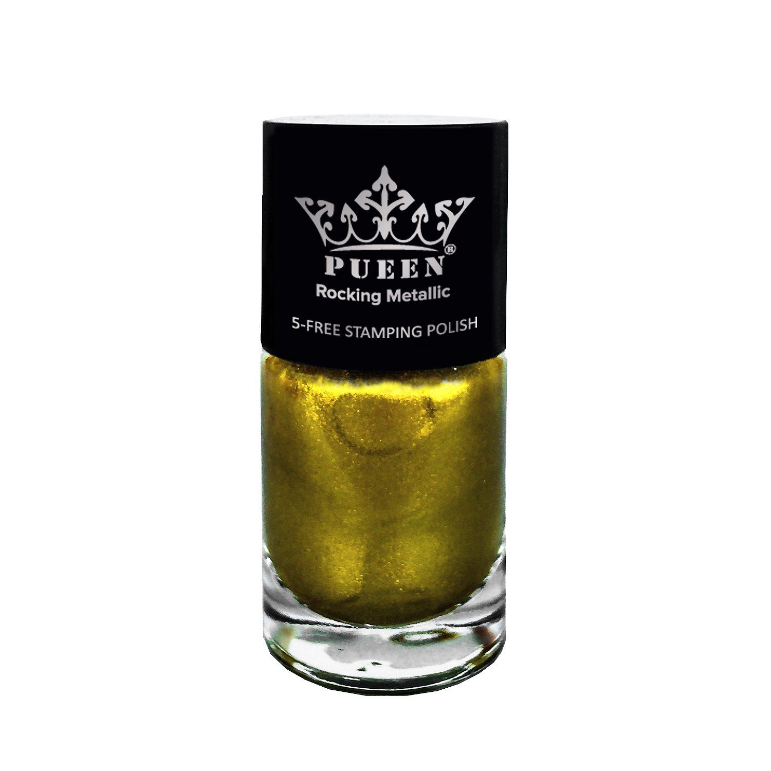 PUEEN Rocking Metallic Nail Polish for Nail Stamping Big 5-Free Formula Nail Color Lacquer (609 Hathaway Gold)-BH000583