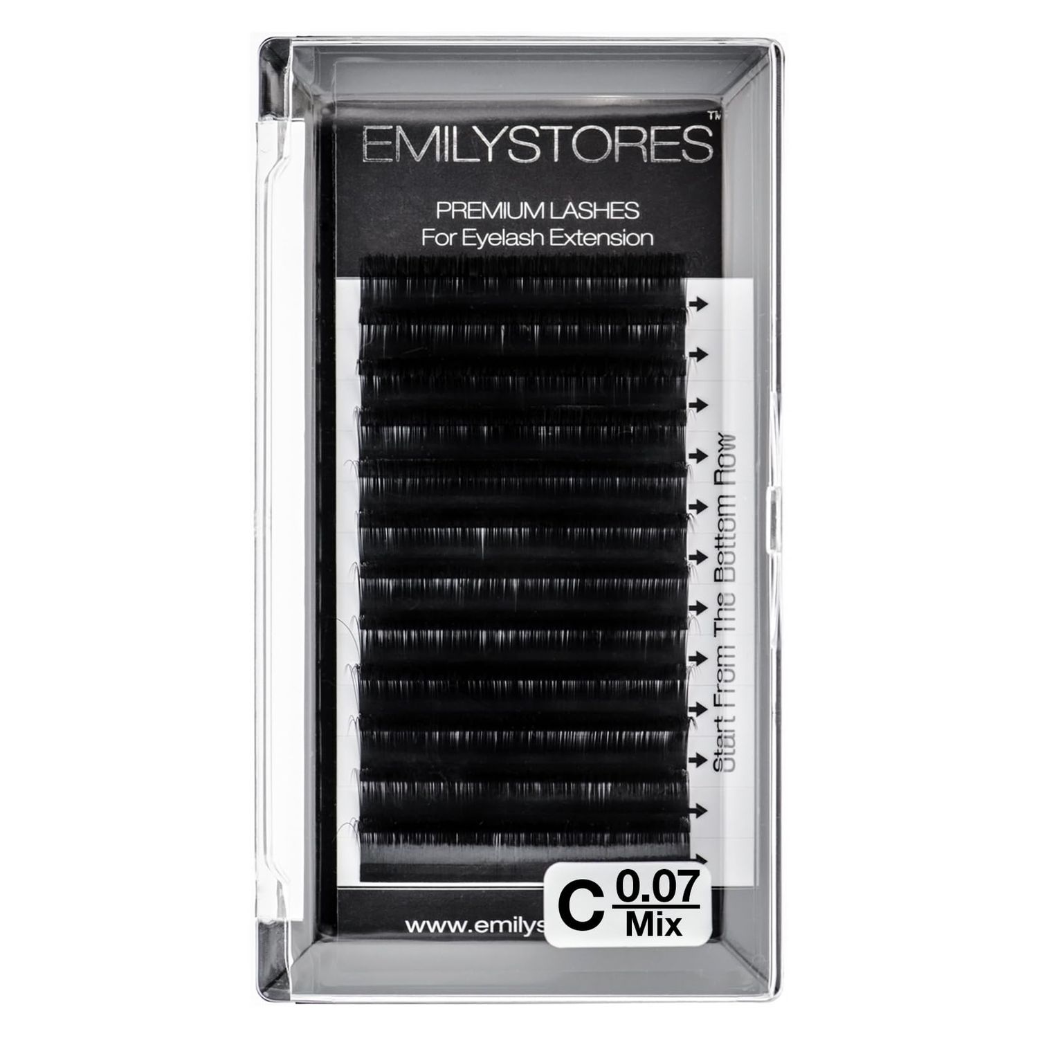 EMILYSTORES Eyelash Extensions 0.07mm Thickness C Curl Length 8-14mm Mixed Size Easy Fan Eye Lashes For Lash Extensions(0.07,C,Mixed 8-14mm)