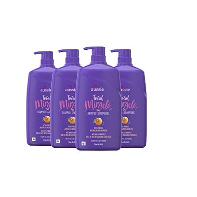 Aussie Total Miracle with Apricot &amp; Macadamia Oil, Paraben Free Shampoo, 26.2 fl oz Pack of 4