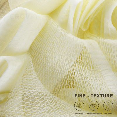 CROVIN Shower Puff 4 Pack Bath Sponge Shower Loofahs Pouf Large 7x5 Premium Exfoliating Mesh Puffs for Men and Women-Elastic Hand Strap Body Brush to Soothe, Cleanse Your Skin