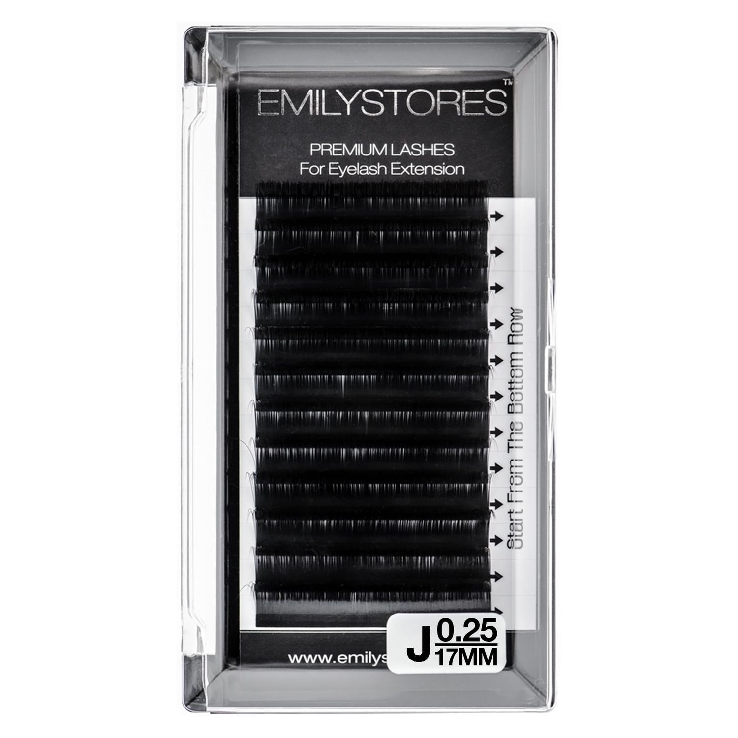 EMILYSTORES Lash Extensions 0.25mm Thickness J Curl 17mm Length Volume Individual Semi-Dull Black Eyelashes For Eyelash Extensions (0.25,J,17mm)