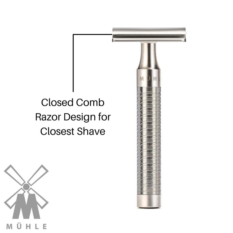 MHLE ROCCA R89 Double Edge Safety Razor (Closed Comb) | Pure Matt Stainless Steel |Perfect for Everyday Use | Barbershop Quality Close Smooth Shave | Luxury Razor for Men