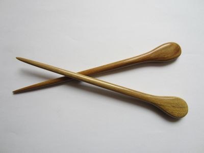 Myhsmooth Zz-gs-yt 2 Count Hair Sticks Natural Green Sandalwood Handmade Carved Hair Clip Shawl Hair Pins Pack of 2 Pcs