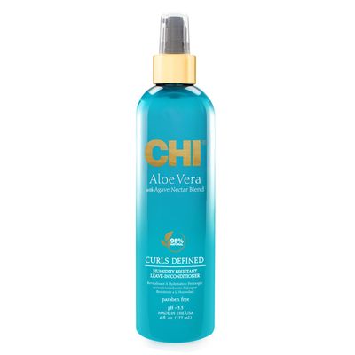 CHI Aloe Vera Humidity Resistant Leave-In Conditioner, For Defined, Smooth &amp; Frizz-Free Curls, Sulfate, Paraben, &amp; Cruelty-Free, 6 Oz