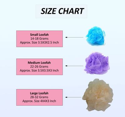 Loofah Lord 20 Small Full Bodied Quality Bath or Shower Sponge Loofahs Pouf Mesh Assorted Colors Wholesale Bulk Lot