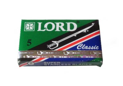 Lord Classic Super Stainless Double Edge Safety Razor Blades, 100 blades (20x5)