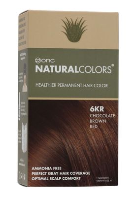 ONC NATURALCOLORS (6KR Chocolate Brown Red) 4 fl. oz. (120 mL) Heat Activated Healthier Permanent Hair Dye with Certified Organic Ingredients, Ammonia Free, Vegan Friendly, 100% Gray Coverage