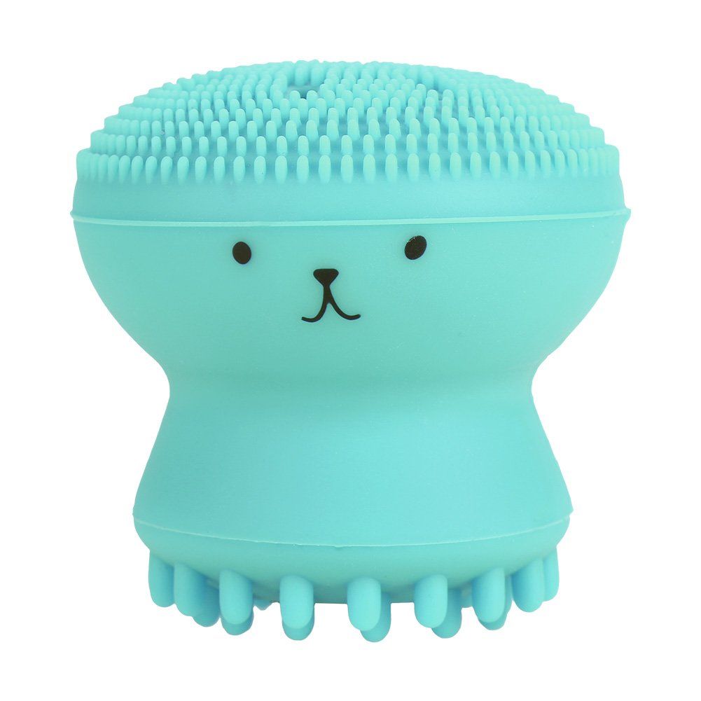 Octopus Wash Tool Cute Facial Cleansing Brush Manual Exfoliating Brush Face Cleansing Brush Exfoliating(green)