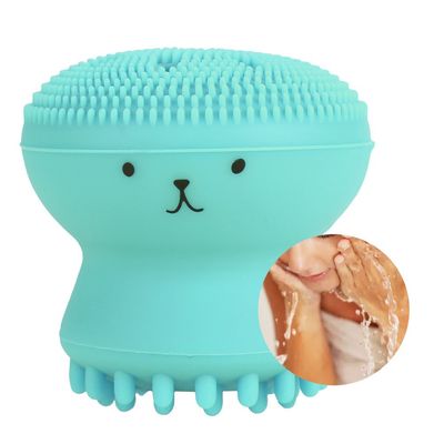 Octopus Wash Tool Cute Facial Cleansing Brush Manual Exfoliating Brush Face Cleansing Brush Exfoliating(green)