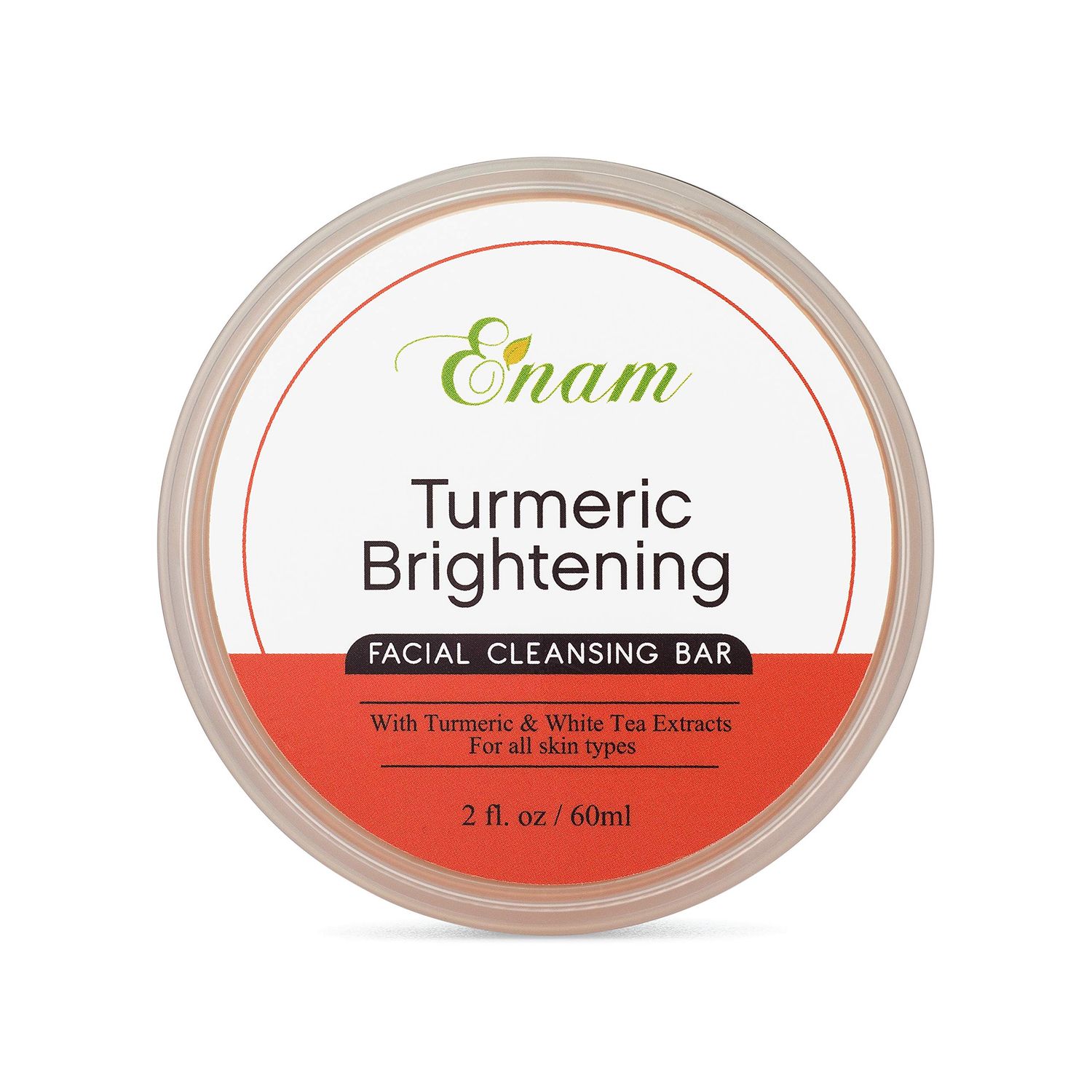 Enam Turmeric Brightening Facial Cleansing Bar - Natural Glow, Gentle Cleansing &amp; Moisturizing Face Cleanser