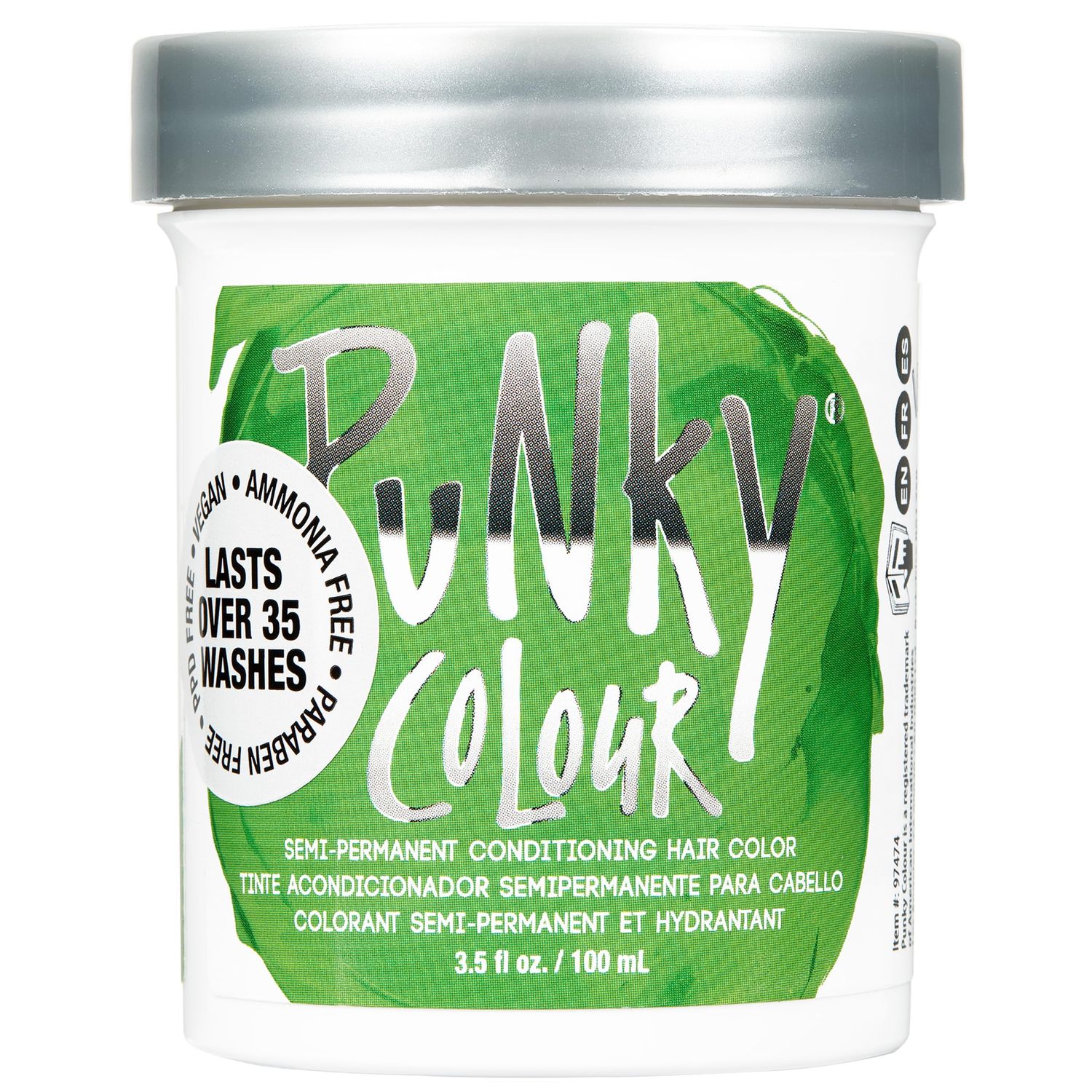 Punky Spring Green Semi Permanent Conditioning Hair Color, 3.5oz