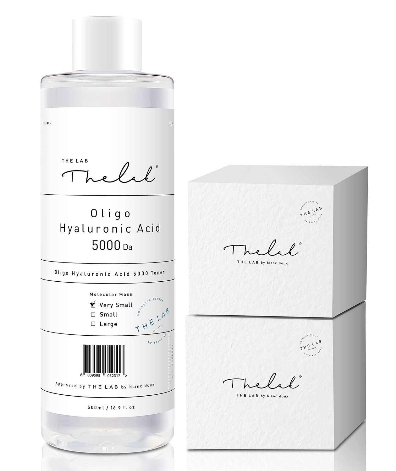 Blanc Doux Oligo Hyaluronic Acid 5000 Toner | 16.9 fl.oz. Vegan &amp; Hypoallergenic | Deep Hydration &amp; Anti-Aging Care | Suitable for Dry, Oily, Sensitive, Acne-Prone Skin | Includes Cotton Pads