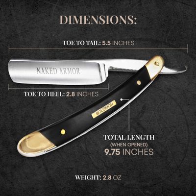 Black Straight Razor - Shave Ready Straight Edge Razor, Japanese Steel + Biblical Wood Straight Razor for Men, Barber Approved Straight Razor, Mens Straight Razor, Leather Case, Close Shave, Best Gift