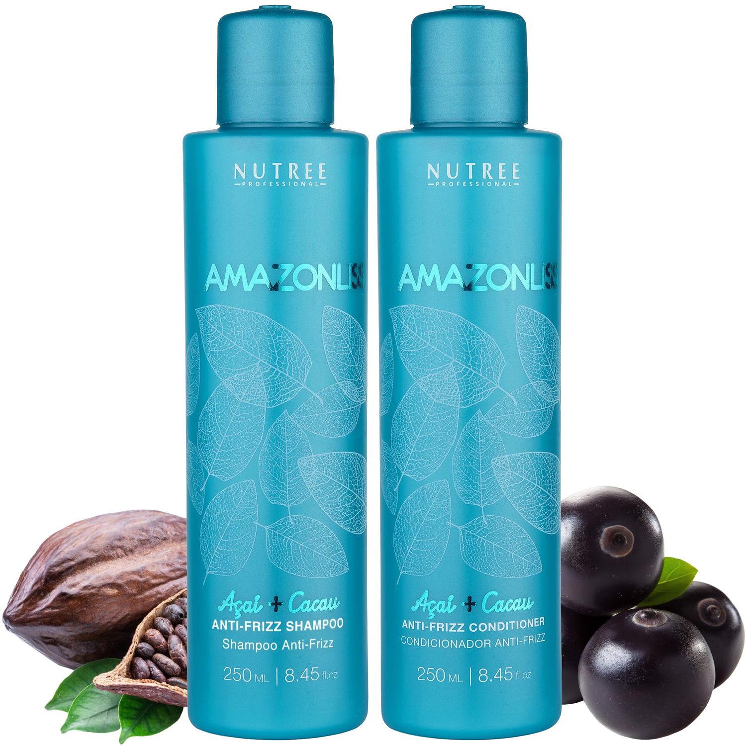 Amazonliss Anti-Frizz Keratin Treatment Set - For Smooth, Soft and Shiny Hair - Prolonged Effect Shampoo and Conditioner 8.45 fl.oz