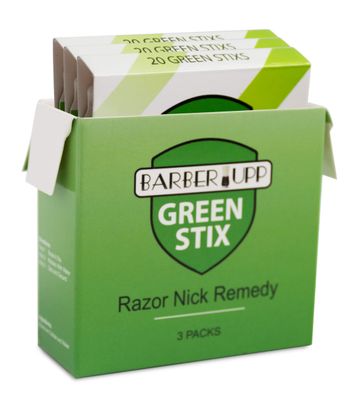 BARBERUPP Styptic Stick Shave Accessories (Green Stix, 3 Pack) Stops Bleeding For Razor Nicks For Men &amp; Women - Sanitary and Great For Barbers or Personal