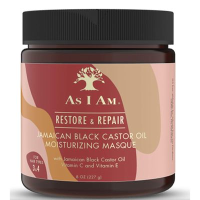 As Am JBCO Masque - 8 ounce - Deep Conditioning &amp; Hydration - Repairs and Restores Scalp Health - Vegan and Cruelty Free - Enriched with Nano Jamaican Black Castor Oil, Vitamin C, and Vitamin E, Red
