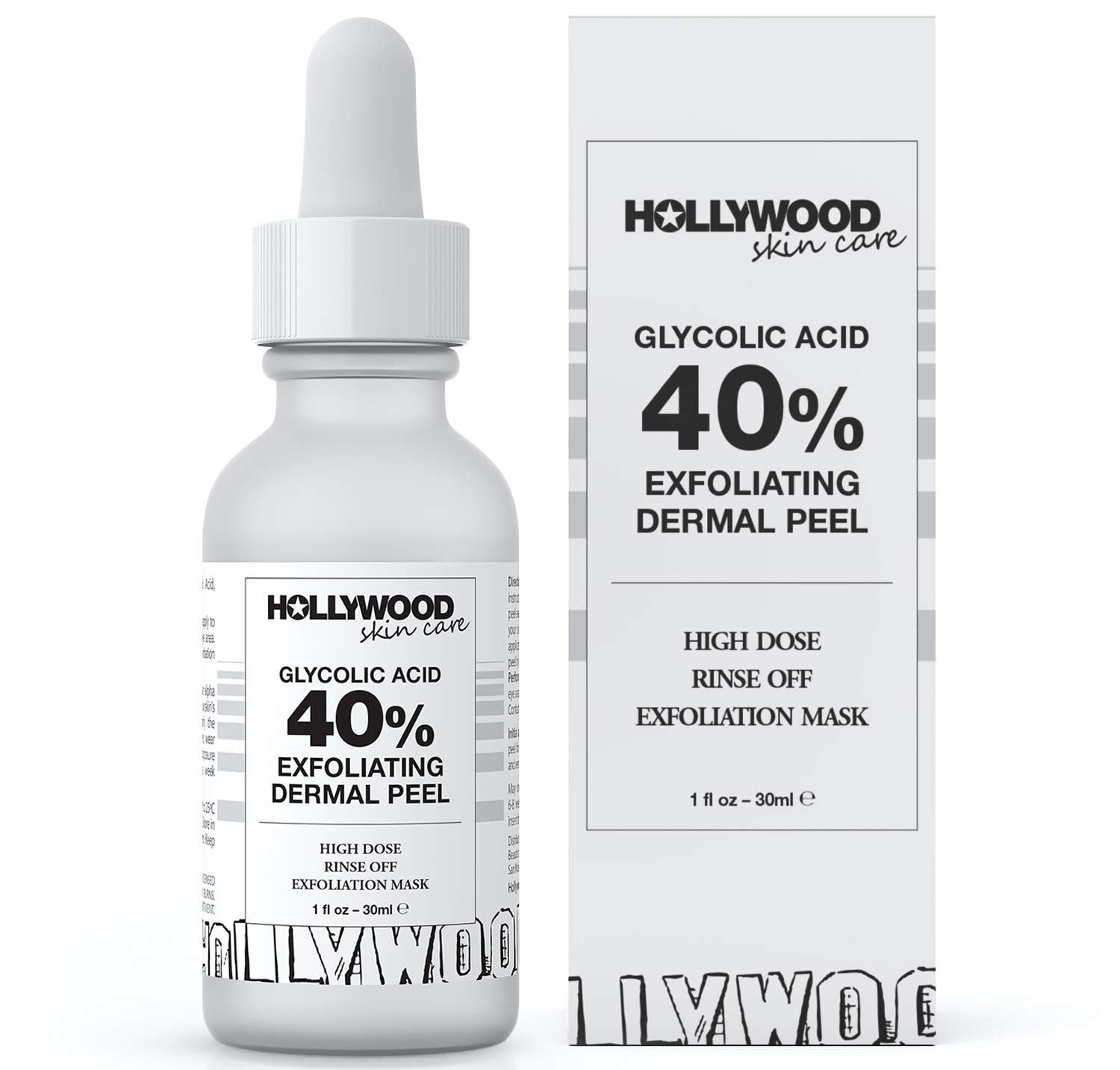 Glycolic Acid Peel for Face - Professional Grade Chemical Peel with 40% AHA, Resurfacing Face Peel for Acne Scars, Keratosis Pilaris Treatment, Wrinkles - Collagen Boost Facial Peel - 1 fl oz