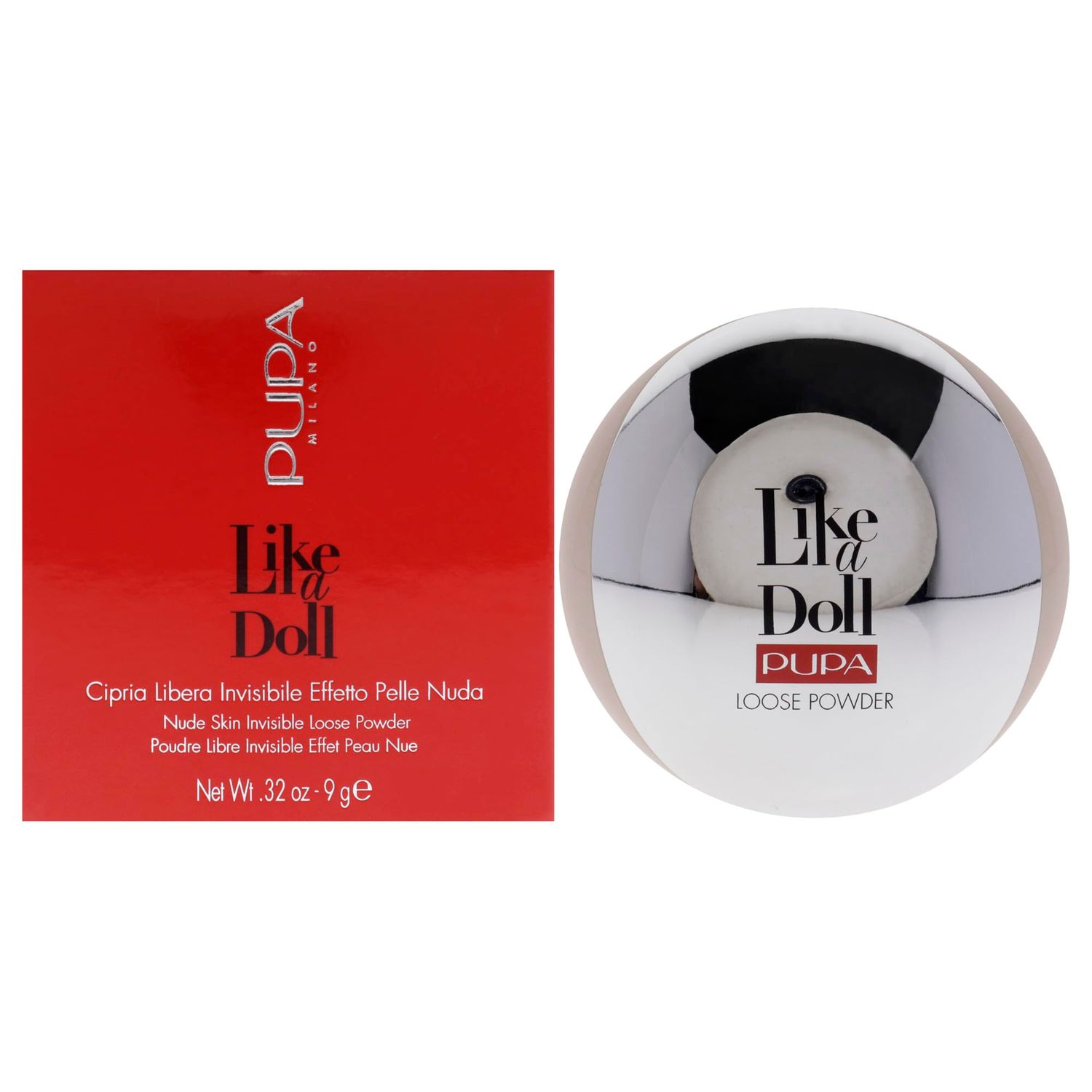 PUPA Milano Like A Doll Loose Powder 002 Rosy Nude - Soft Powder for Smooth, PHOTOREADY Complexion - Enriched with Hydrating Cottonseed Extract - Blurs FIne Lines and Uneven Texture - 0.32 oz
