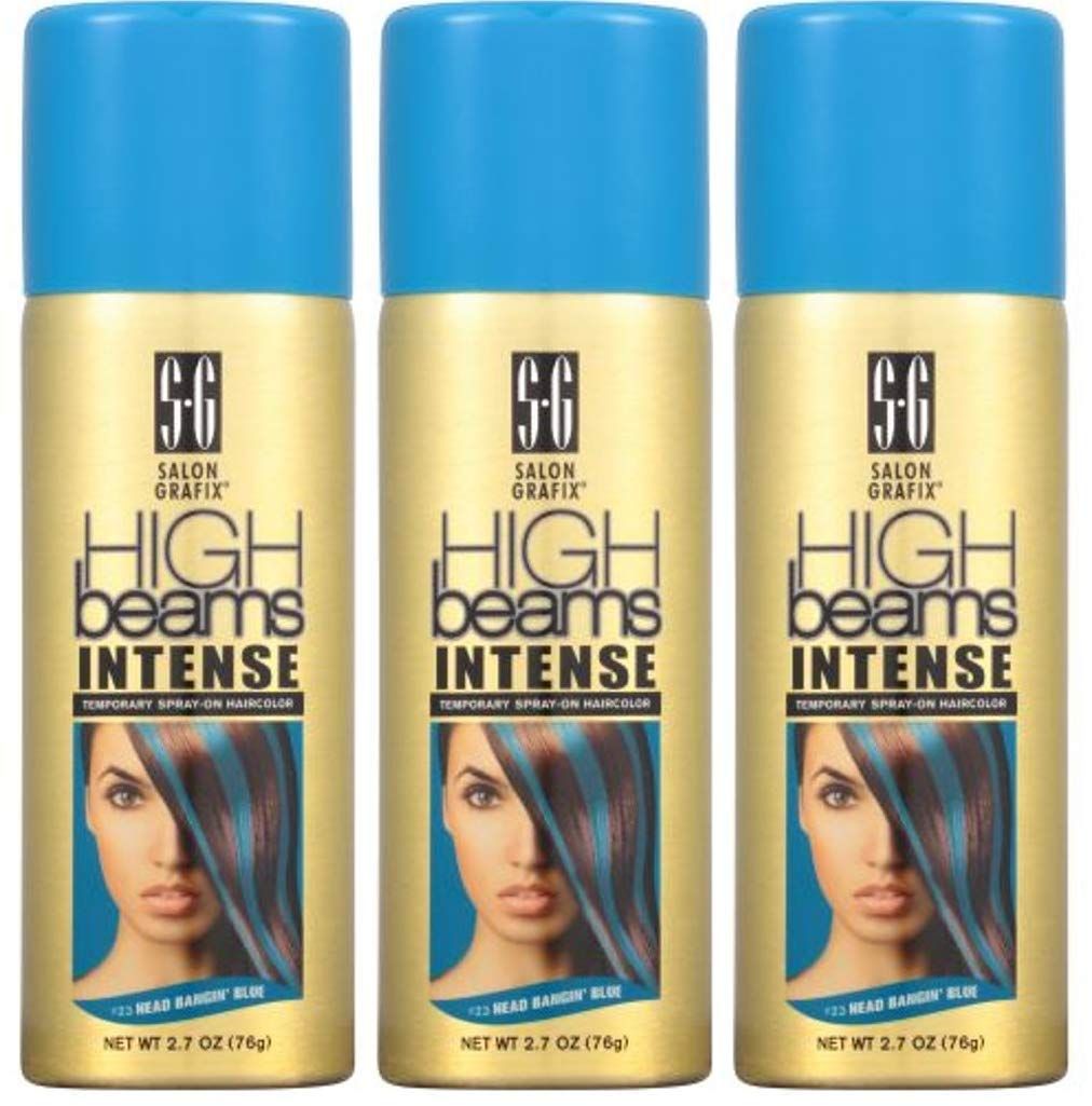 High Beams Intense Temporary Spray-On Hair Color - Headbangin Blue 2.7 oz (3 pack)