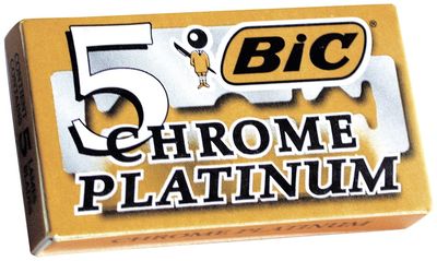 50 BIC Double Edge Razor Blades Chrome Platinum