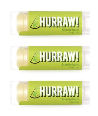 Hurraw! Lime Lip Balm, 3 Pack: Organic, Certified Vegan, Cruelty and Gluten Free. Non-GMO, 100% Natural Ingredients. Bee, Shea, Soy and Palm Free. Made in USA