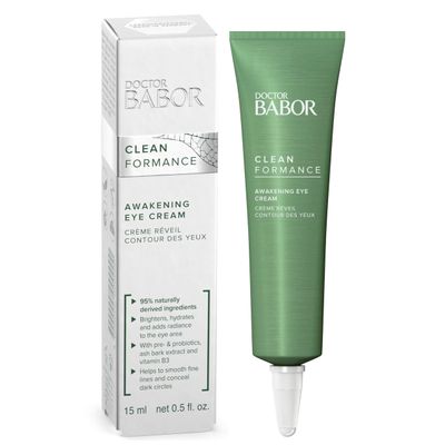 BABOR CLEANFORMANCE Awakening Eye Cream, Moisturizes Under Eyes, Smooth Lines &amp; Reduce Bags and Puffiness, Lightweight Luminous Reflect to Conceal Dark Circles, 0.5 oz