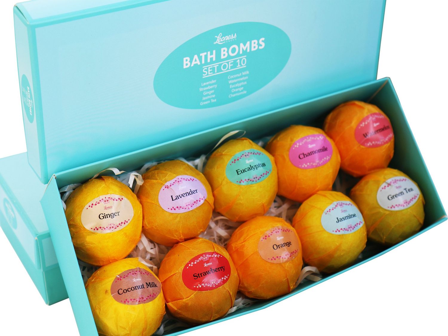 Bath Bombs Gift Set - 10 Unique Scents - Great Gift idea for Women, Mom, Girls, Teens, Graduation, Valentines Day, and Birthdays - Spa Aromatherapy - Relaxation in a Box