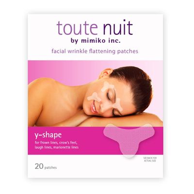 Toute Nuit Facial Wrinkle Patches, Face Tape, Y-Shape, Frown Lines, Around Eyes and Mouth, 20 Patches